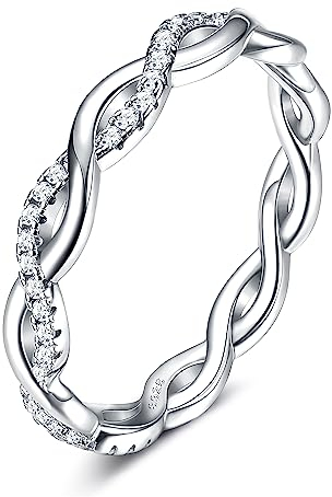 Chriscoco Ringe Silber 925 für Damen Zirkonia Daumenring Minimalistisch Liebesknoten Ringe Verlobungsring Eheringe Jubiläum Promise Ringe Silber Ringe für Frauen Schmuck