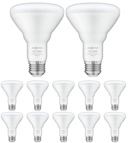 SHINESTAR 12 Pack Flood Light Bulb Indoor, 65W Equivalent Dimmable BR30 Led Recessed Lights Bulb, 2700K Soft Warm White, E26 Standard Base for Kitchen Ceiling, Recessed Can,650 Lumens, 8.5W