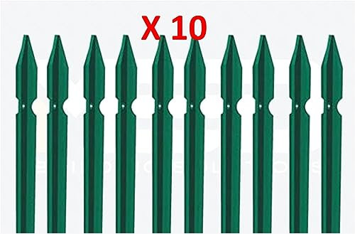Service Solutions 10 PZ Palo Paletto in ferro a T 30x30x3 mm Plastificato Verde per Rete Recinzione Metallica – Altezza 225CM – Robusto, Anticorrosione – TUTTE LE MISURE - MADE IN ITALY (10, H 225 CM)