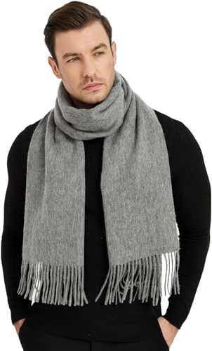 Novawo Mens Wool Scarf Warm and Soft Long Scarves Winter Stylish Scarves