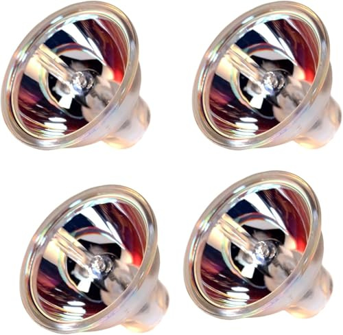 HQRP 4-Pack 12V 100W MR16 Shape GZ6.35 Bi-Pin Base Halogen Lamp Compatible with Chinon DS-300 SP-330 SP-350 7000MV 7500MV 7800MV 9500MV Auto 300 C200, S SP C300 Sound 8 SP-300 S-350 Replacement