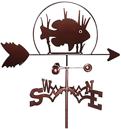 Wetterfahne, Fisch-Design, Wetterfahne, Richtungsanzeiger, Edelstahl, Langlebig, Wetterhahn, Messwerkzeuge, Outdoor-Dach, Bauernhof, Innenhof, Gartendekoration