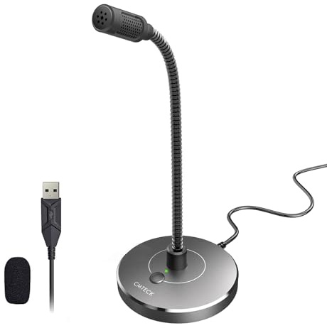 CMTECK USB Computer Microphone G009, Noise-Cancelling Recording Desktop Mic for PC/Laptop for Online Chatting, Home Studio, Podcasting, Gaming, Skype, YouTube with Mute Function(Windows/Mac) (Gray)
