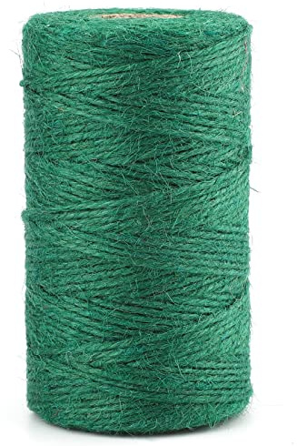 G2PLUS 100m Ficelle Jute Vert,2mm Corde Naturelle,Ficelle Jardinage | Corde Fine,Fil Jute pour Jardiage Décoration de Mariage,Arts Créatifs DIY l'emballage Cadeau