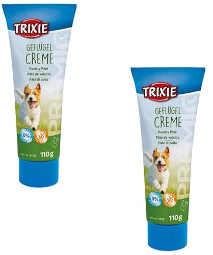 Trixie Premio Geflügelcreme | Doppelpack | 2 x 110 g | Fleischsnack für Hunde | Kann dabei helfen das Einnehmen von Medikamenten zu erleichtern | Gut geeignet als Belohnung | Laktosefrei