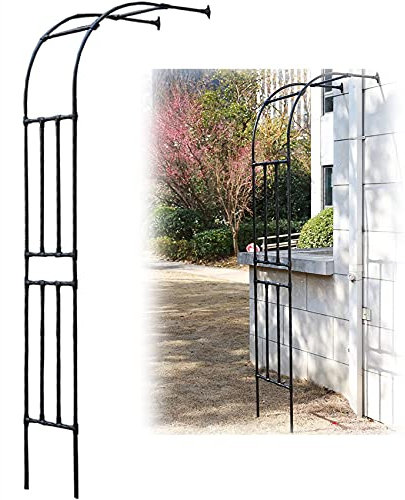 Pergole, Pergole da giardino, Arco per rose su metà lato, Ausili per l'arrampicata, Gazebo/Arco in metallo, Arco decorativo da giardino in ferro battuto, Rastrelliera per arrampicata da 2,4 m, Fa