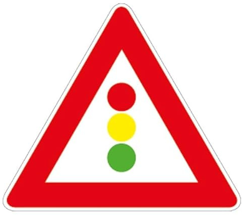 GLOBAL CARTELLO IN LAMIERA SCATOLATA TRIANGOLO lato 90cm - SEMAFORO - SEGNALE CATARIFRAGENTE CON CAVALLETTO (Solo cartello)