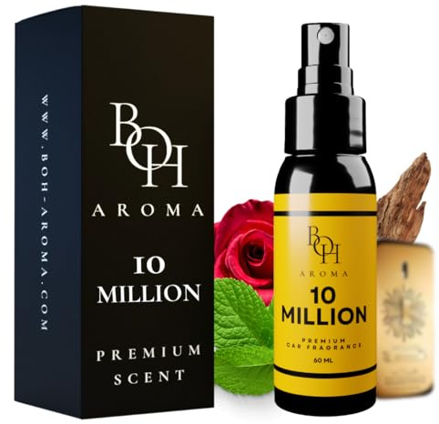 BOH Aroma 10 MILLION Auto Duft - Auto Parfüm und auto lufterfrischer Innenraum, neutralisiert Gerüche im Auto, Autoduft mit eigenem parfum, autozubehör innenraum 60ml