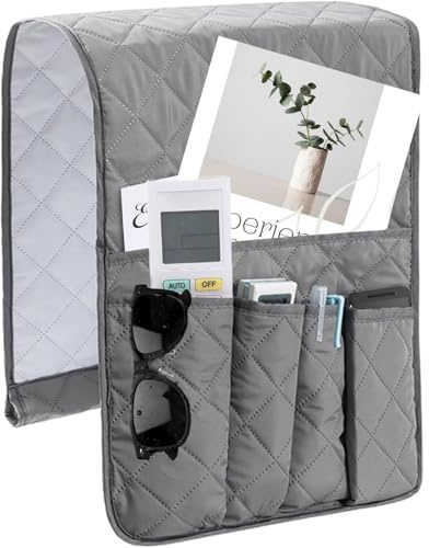 Soporte para mando a distancia para sofá, organizador antideslizante con múltiples bolsillos, duradero, fácil de instalar, ideal para controles remotos de TV, revistas, teléfonos y accesorios,