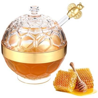 Biluer Vasetti da miele con coperchio, 500 g, con cucchiaio, miele