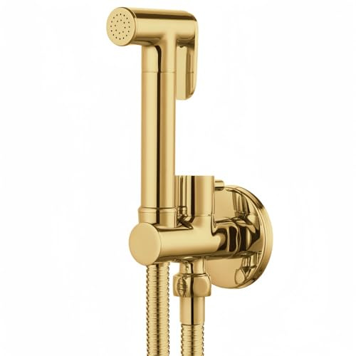 Douche Bidet Pistolet De Pulvérisation Rehausseur De Salle De Bains En Cuivre Tuyau En Acier Inoxydable Ensemble De Bidet Doré