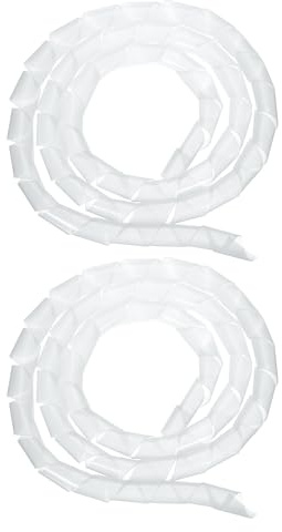sourcing map 2pcs Spiral Cable Wrap, 9 Ft - 1-Inch Spiral Wire Cable Cord Wraps Covers Sleeve for PC TV Computer Electrical Wire Hose Organizing, White