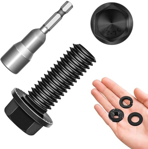 10 Stück M8x20 Sechskantschrauben, Flansch Schrauben, Edelstahl A2 V2A, Außensechskan, Vollgewinde, Unterlegscheiben, Federringe & Muttern/Schrauben-Sortiment mit Magnetischem Sechskant-Bit