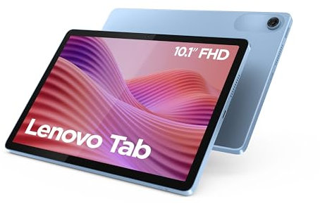 Lenovo Tab - Tablette Tactile 10.1'' WUXGA (MediaTek Helio G85, 8Coeurs, RAM 4Go, 128Go eMMC 5.1, Android 14, Wifi5 + Bluetooth) Étui Transparent - Polar Blue