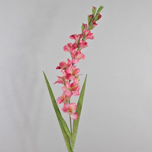 artplants.de Künstliche Gladiole THEOPHORA, pink-grün, 110cm | Kunstblume Gladiole