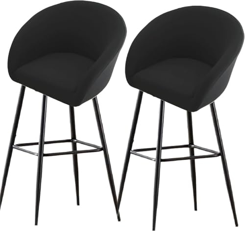 SDNAM Barhocker Stuhlhussen Bezüge mit lehne 4/2/1er Set, Barhocker Bezug Stretch mit lehne Universal Hussen für Barhocker, Waschbarer Barhocker Abdeckung für Bürostühle Küchenstühle(H23,2PCS)