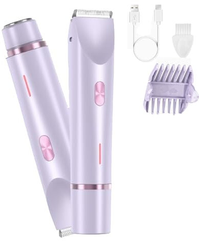 YOZO ﻿ Dual Head Shaver Women 2 in 1 Rasoio Donna Elettrico Depilatore Corpo Donna con Rifinitore E USB,Impermeabile Ricaricabile, Lady Shaver, Rasoio Senza Fili per Diverse Parti del Corpo