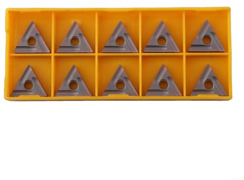 Getdoublerich 10 Pezzi Inserti Punte in Carburo CNC, TNMG160404R-ES TNMG331 Inserti per Tornio Utensili da Taglio Inserti di Tornitura in Carburo per Semi-Finitura e Finitura