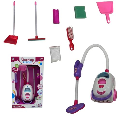 Neel Saanjh Kids Toy Vacuum Cleaner and Cleaning Playset, Child-Sized Tools with Mop, Broom, Dustpan, Realistic Role Play Toys for Toddlers & Children, Educational, Fun, Lightweight Cleaning Set,