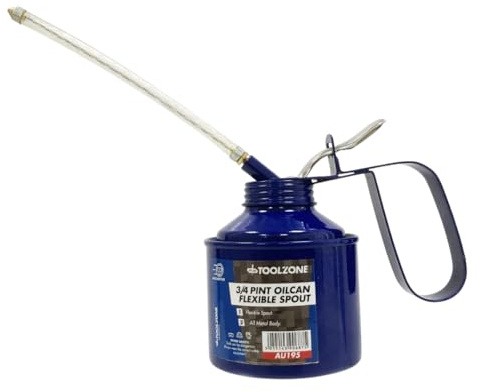 Dunnet Tools 3/4 Thumb Pump Oil Can with Spout | Garage, Workshop, Mechanic, Bike, Car Oiler | Hand Tool Oil Dropper with Rigid Spout | WD40, Silicone Spray, Chain Lube, and More