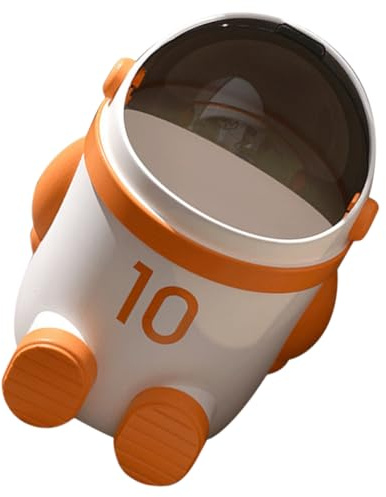 FONDOTIN Poubelle Astronaute Avec Couvercle Bac Déchets Plastique Robuste Pour Cuisine Salle De Bain Bureau