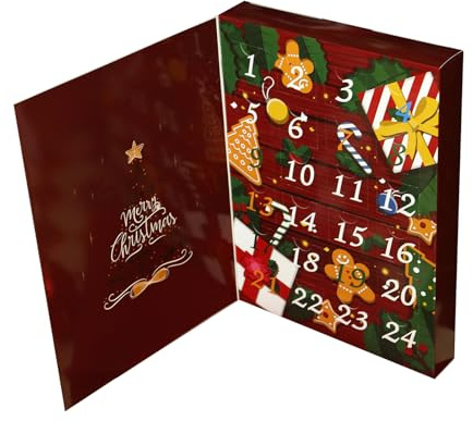 Scatola di riempimento per calendario 'Avvento, riempibile 24 giorni, vuota | conto alla rovescia di Natale, per compleanni, San, bambini, ragazze