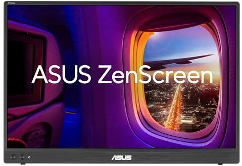 ASUS ZENSCREEN MB16NCG, Monitor Portatile da 16 WQXGA IPS, Nero | (2560 x 1600), 5ms (GTG), 155Hz (OC), 100% sRGB, Auto Rotazione, Treppiede, USB-C, Mini-HDMI, Flicker Free, Low Blue Light