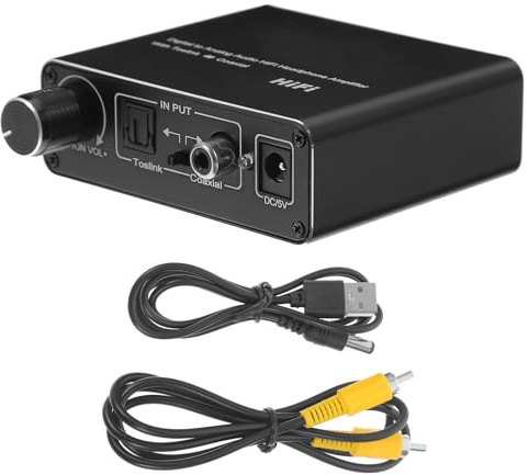 HONMEET Convertisseur Audio Numérique-analogique Compact Câble USB et Câble Coaxial, Adaptateur Optique vers Analogique pour TV, Compatible Home Cinéma et Audio Domestique, Voyage