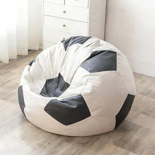 Bean Bag Chair - BeanBag Chairs for Adults, Living Room Furniture Sofa with Soft Micro Fiber Cover, Fluffy Couch for Bedroom (Soccer Ball, Cover & Filler)