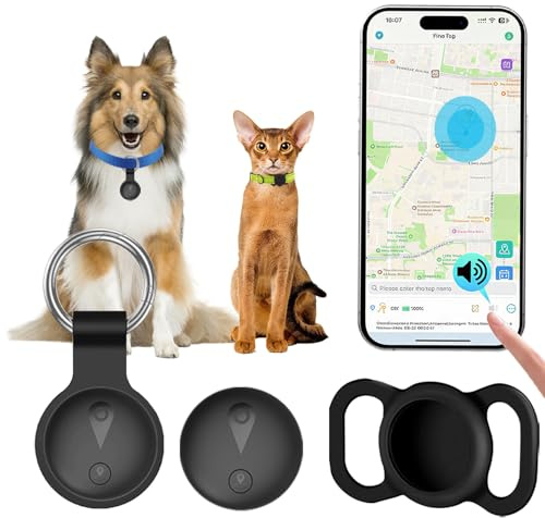 GPS Tracker Katze,Tracker Katze Unterstützt sowohl iOS- Als Auch Android-Systeme GPS Echtzeit Standortverfolgung Katzenhalsband Mit GPS 365 Lange Akkulaufzeit Katzen GPS Tracker Wasserdicht–Schwarz