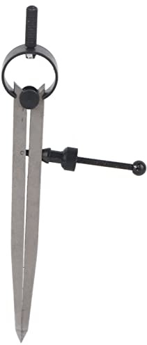 Divisore a ali, calibro divisore regolabile con dado a molla, compasso in acciaio al carbonio e cuoio per tracciare e segnare su legno, plastica e metallo; design a gambe piatte (125 mm)