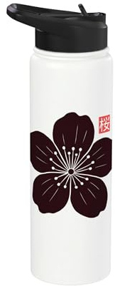 Fiori di ciliegio Sakura Fiore giapponese Kanji Stainless Steel Insulated Water Bottle