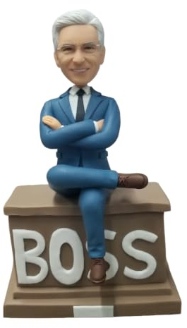 mydedor Figura 3D de cabeza de bobblehead, figura de Photo Boss Man Bobbleheads, figura ejecutiva de negocios personalizada en la base de escritorio BOSS, regalo de decoración de oficina hecho a mano