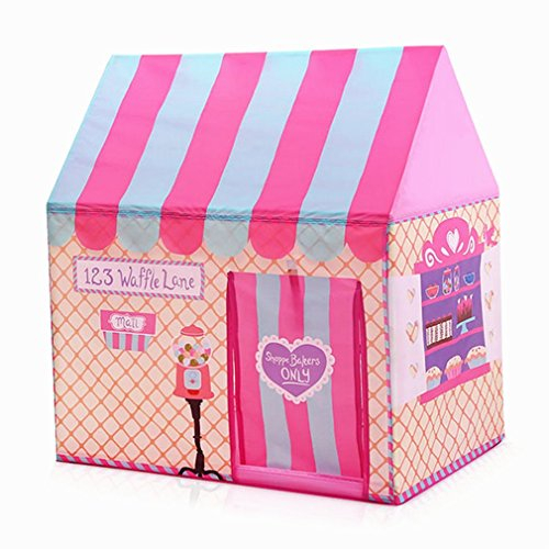 Floving Girls Indoor Outdoor Play Tents Kids Ice Cream and Bakery Shop Playhouse Palace Tents (Pink)