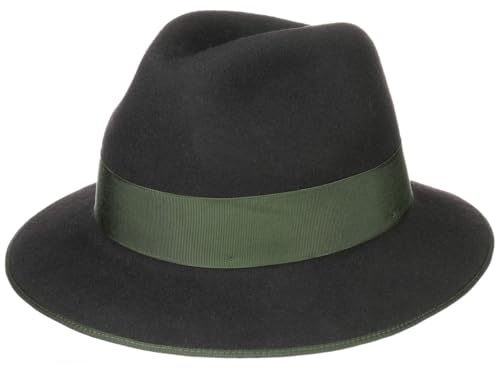 LODENHUT MANUFAKTUR Zillertaler Trachtenhut Traveller Wollfilzhut Ripsband Made in EU Herren Sommer Winter schwarz 59 cm