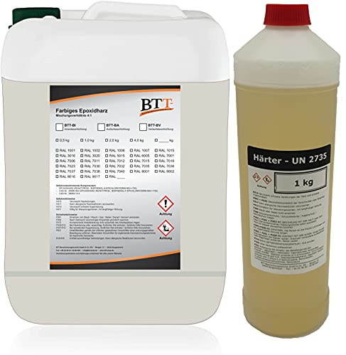 BTT-BI Epoxidharz Bodenbeschichtung RAL 9002 für 25m² Innen Fliesenlack Betonfarbe Industrieboden Garagenfarbe Kellerfarbe Wohnraum Gießharz Epoxy