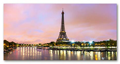 Tulup Leinwandbild - Wandkunst - Drucke auf Leinwand - Leinwanddruck -140x70 cm - Sehenswürdigkeiten & Architektur - Mehrfarbig - Eiffelturm Paris