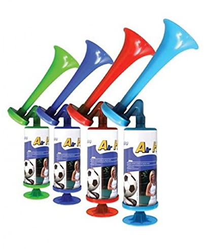 Zeus Party Box da 4 Trombette da Stadio da Montare Pronte all' utilizzo Tromba ad Azione Manuale Grazie alla Pratica Leva Inferiore Non Si scaricano