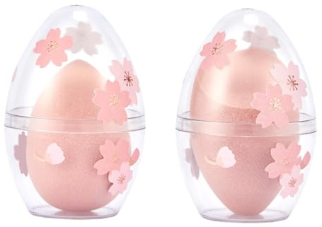 2 Stück Make-up-Schwamm Kosmetik Ei Make-up Schwamm Blender Beauty Schwamm Applikator mit Etui für flüssige Creme, Foundation, lose Setting Powder
