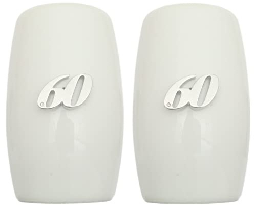 60th Birthday China Salt and Pepper Shakers Cruet Set Modern White CSP 530