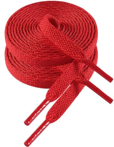 VSUDO 180 cm Länge Rote Flach Sneaker Schnürsenkel, 8mm Breite Rot Turnschuhe Schuhband, Red Sneaker Shoelace, Ersatz Sportschuhe Schnürsenkel für Frauen oder Männer (2 Paare-Rot-180cm)