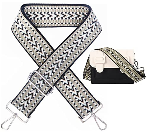 Taschengurt Schulterriemen, Breiter Schultergurt, Handtaschen Schulterriemen, Canva Riemen, Universal Tragegurt, Breite 5cm längenverstellbarer 75-145 cm mit Karabiner für Taschen Handtaschen（Khaki）