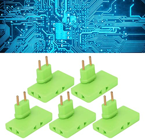 Tefola 5-delad EU-uttagskonverterare, svängbar grenuttag, vridbar mini-förlängningsadapter, trådlös 180 graders förlängning 1 till 3 EU-kontaktadapter 110–250 V (grön)