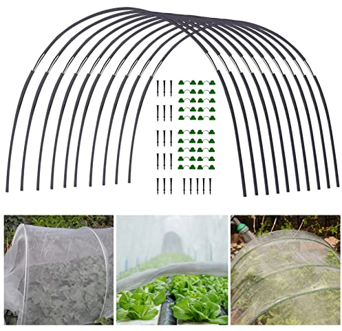 Sysdisen Gewächshaus Tunnel Bögen, Gewächshaus Reifen Für Pflanzenabdeckung, Hoher Garten-Stützrahmen, Tunnelbögen Mit Gewächshaus Reifen, 30 Stück (10 Stück)