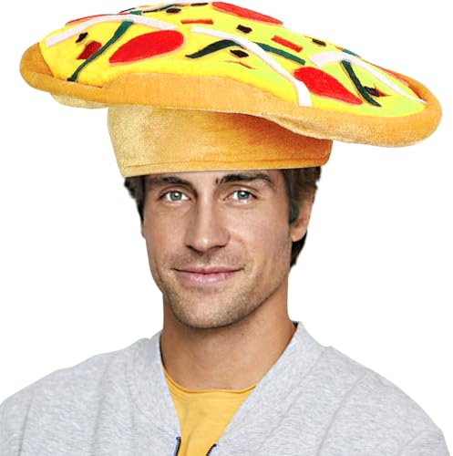 Wittocs Pizza Hat for Adult Men Women Halloween Cosplay Party Festival Stage Prop