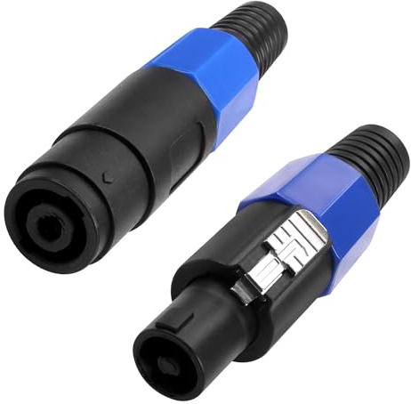 PNGKNYOCN NL4FC - Connettore Speakon, 4 poli, con chiusura a vite e adattatore femmina, compatibile con Speakon NL4FC, NL4FX, NLT4X, NL2FC (2 pezzi)