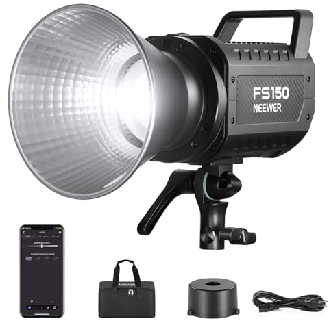 NEEWER FS150 130W COB Video Light avec 2.4G/Application Contrôle à Distance, Éclairage Sortie Continue LED, Monture Bowens Lumière Photo Studio