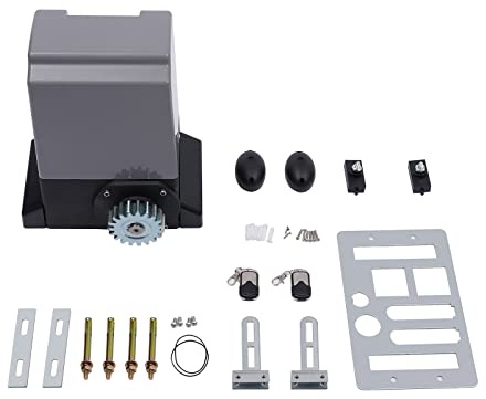 3527Lbs Electric Slide Gate Motor,750W Automatic Sliding Gate Opener Motor with 2 Remote Controls&Complete Kit,220V 1400RPM Electric Gate Operator Hardware Kit for Gates up to 39.3Ft
