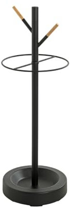HAKU Möbel Paragüero haya, negro, metal, metal - Dim.: AL 73 cm x diámetro 26 cm, Estilo: Moderno
