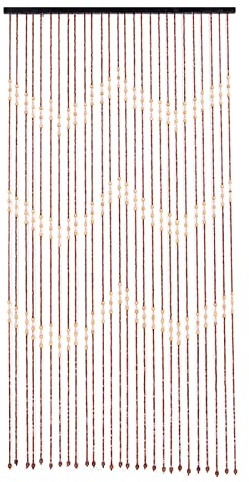 Tenda in legno per porta, protezione dagli insetti, in legno, con perline, 90 x 175 cm (legno)